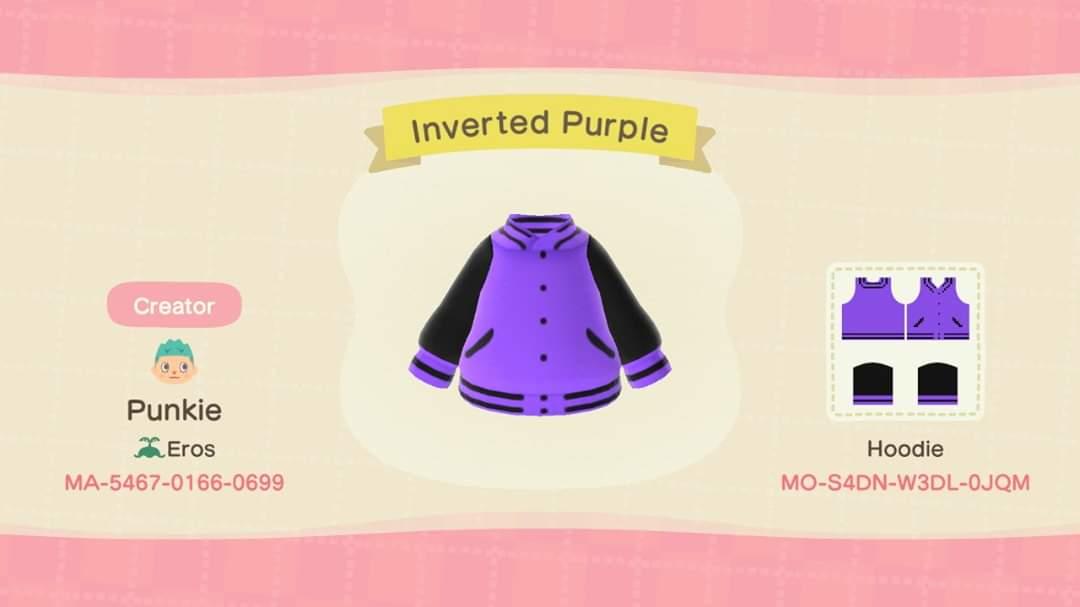 Animal Crossing Design Code: MO-S4DN-W3DL-0JQM Inverted Purple