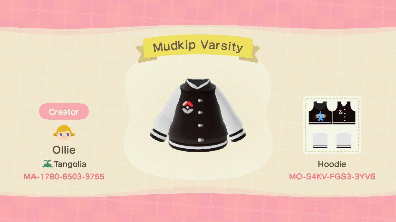 Animal Crossing Design Code: MO-S4KV-FGS3-3YV6 Mudkip Varsity