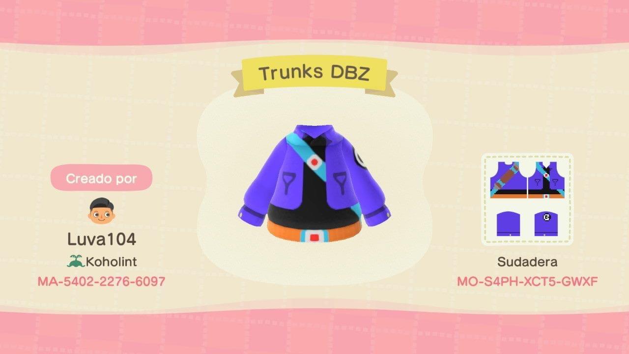 Animal Crossing Design Code: MO-S4PH-XCT5-GWXF Trunks Dragon Ball Z