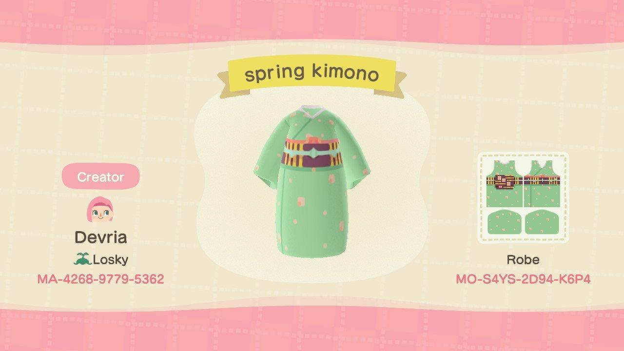 Animal Crossing Design Code: MO-S4YS-2D94-K6P4 Spring Kimono