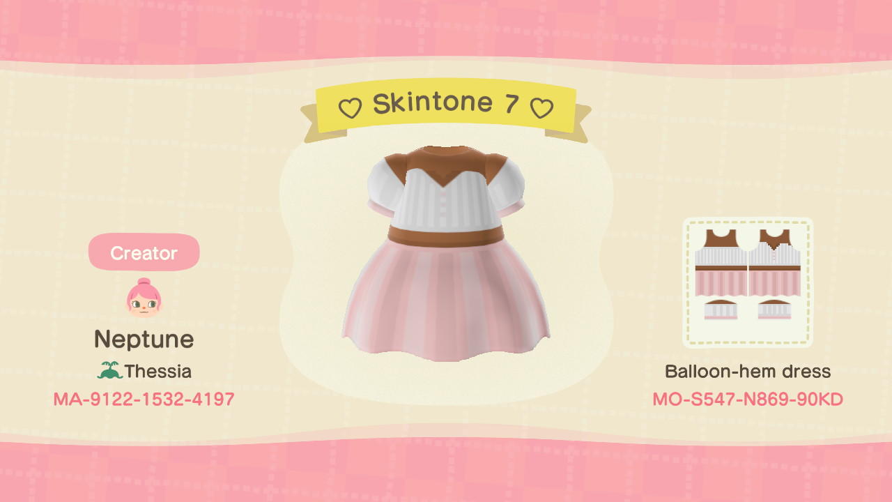 Animal Crossing Design Code: MO-S547-N869-90KD ♡ Skintone 7 ♡