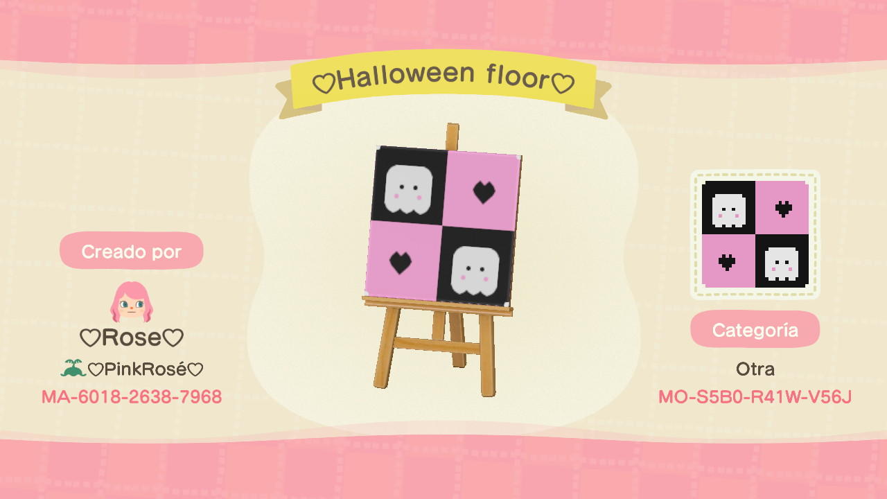 Animal Crossing Design Code: MO-S5B0-R41W-V56J Cute Halloween Ghost