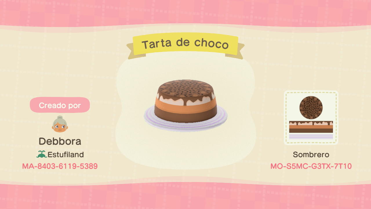 Animal Crossing Design Code: MO-S5MC-G3TX-7T10 Chocolate cake