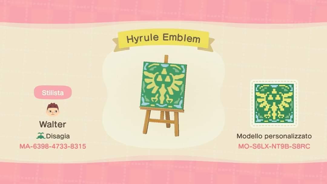 Animal Crossing Design Code: MO-S6LX-NT9B-S8RC Hyrule Emblem