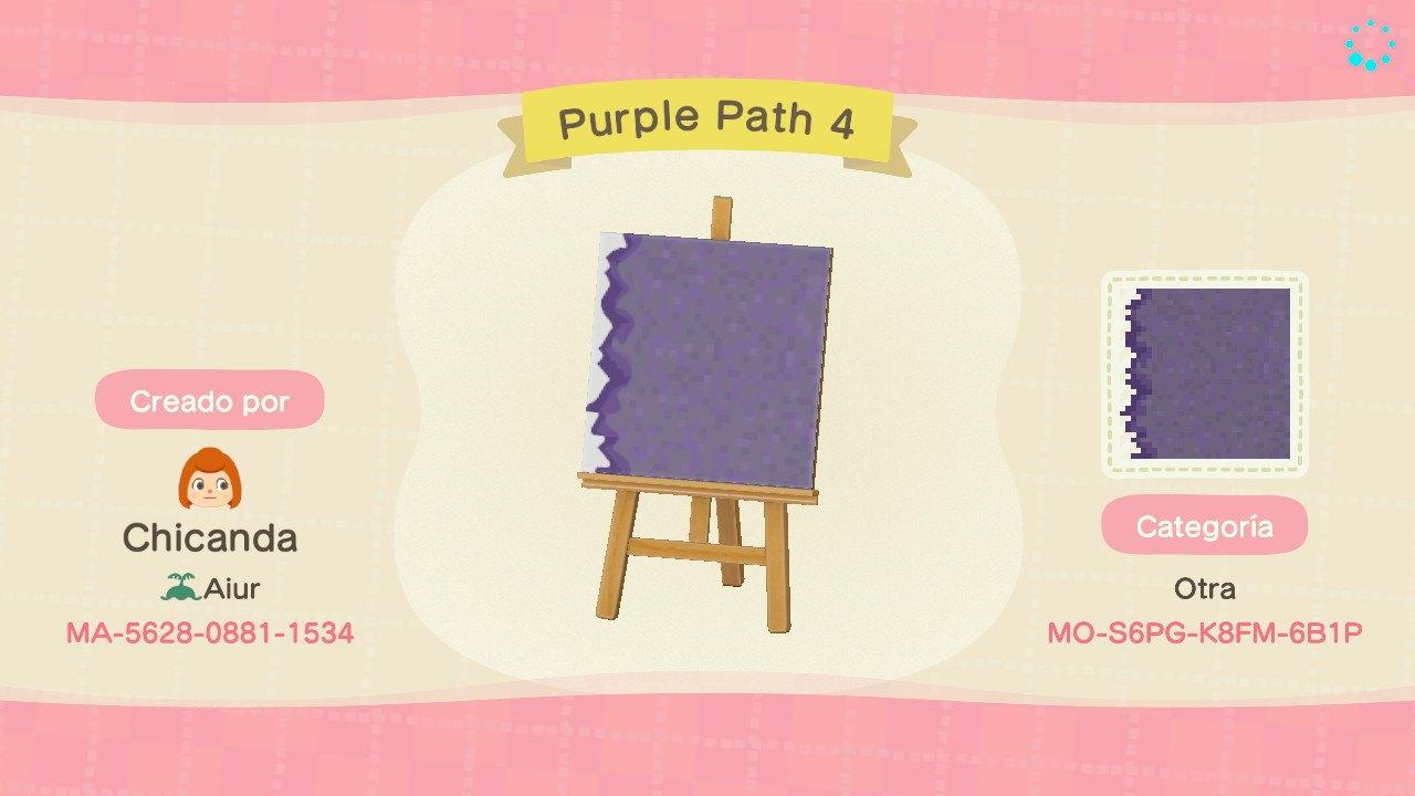 Animal Crossing Design Code: MO-S6PG-K8FM-6B1P Purple Path 4