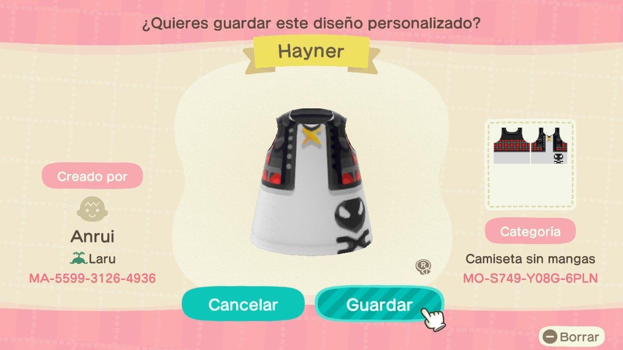 Animal Crossing Design Code: MO-S749-Y08G-6PLN KH3 - Hayner