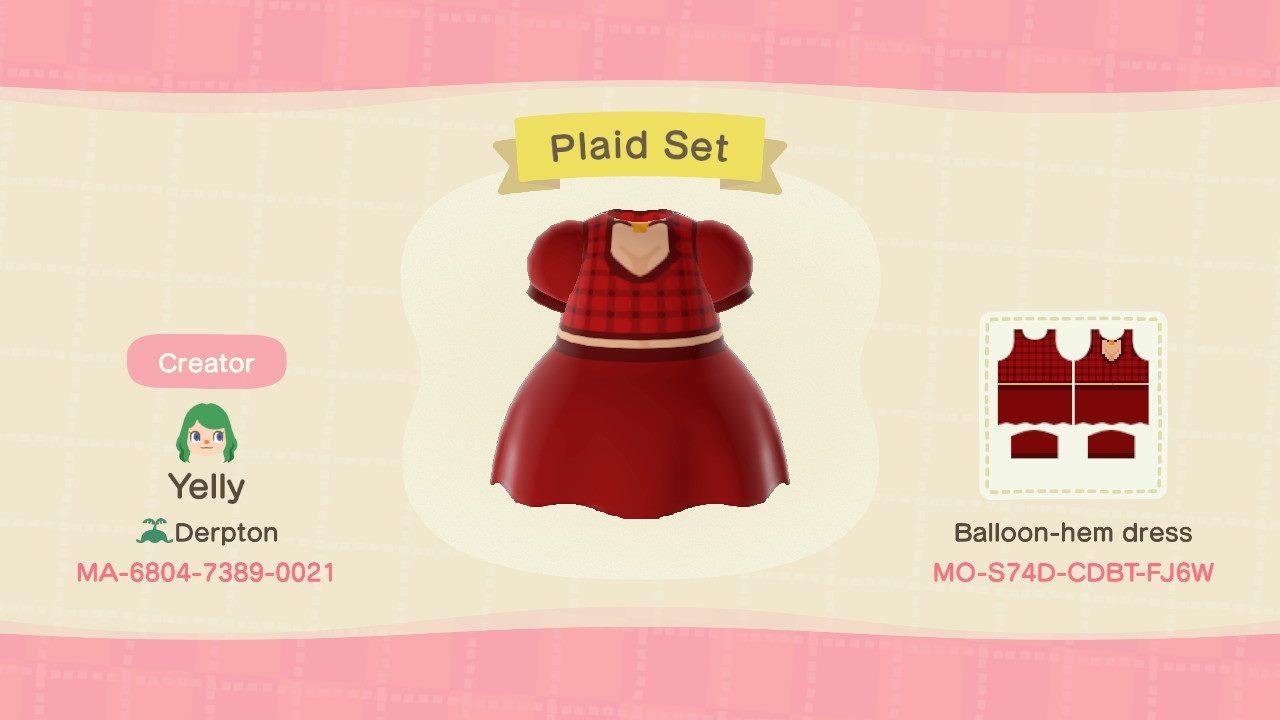 Animal Crossing Design Code: MO-S74D-CDBT-FJ6W Plaid Set
