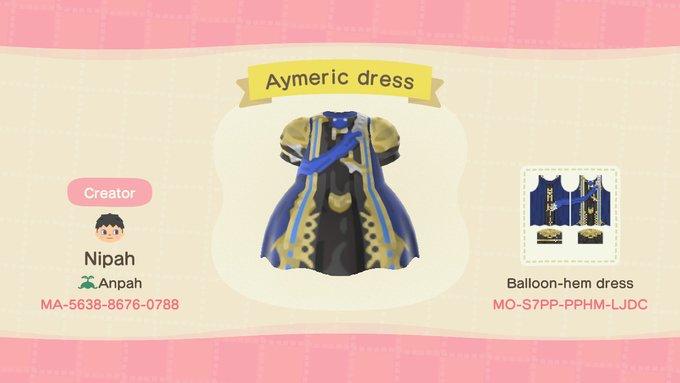 Animal Crossing Design Code: MO-S7PP-PPHM-LJDC Aymeric dress
