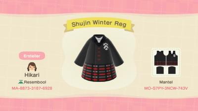 Animal Crossing Design Code: MO-S7PY-3NCW-743V Persona 5 Uniform