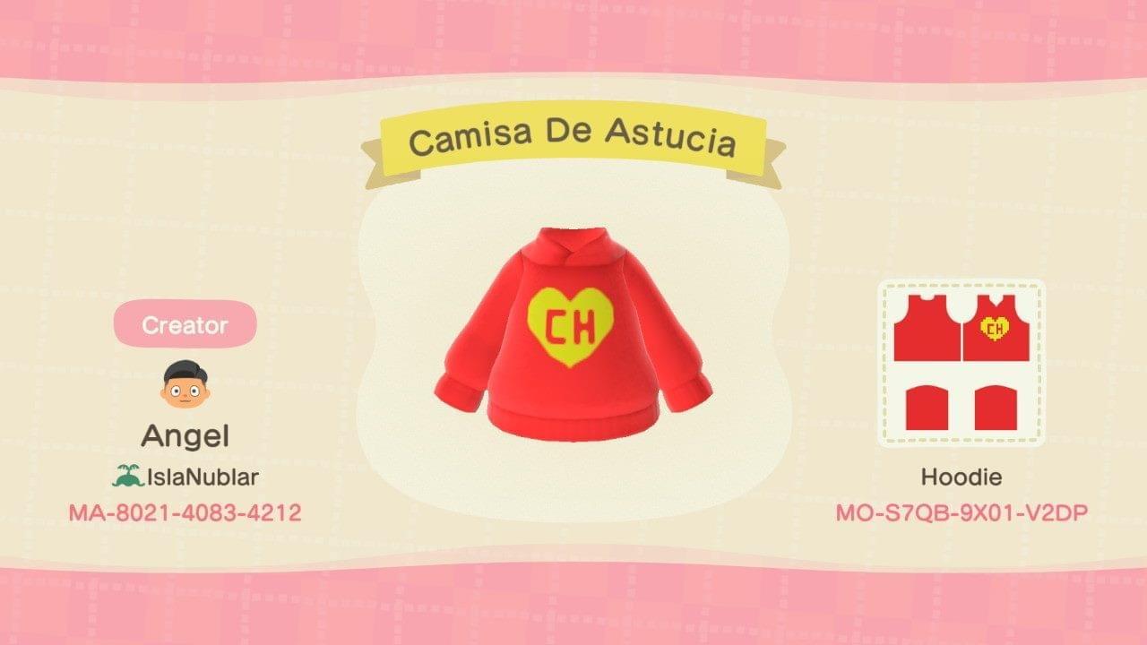 Animal Crossing Design Code: MO-S7QB-9X01-V2DP El Chapulin Colorado