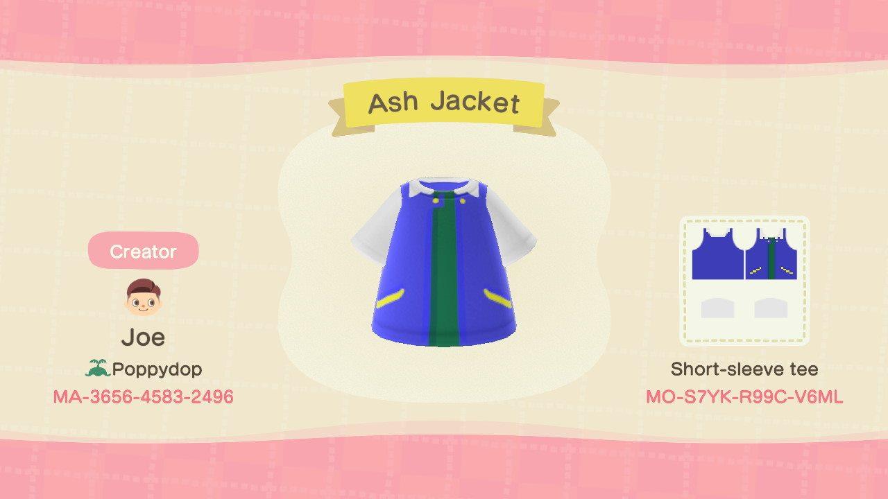 Animal Crossing Design Code: MO-S7YK-R99C-V6ML Ash Jacket