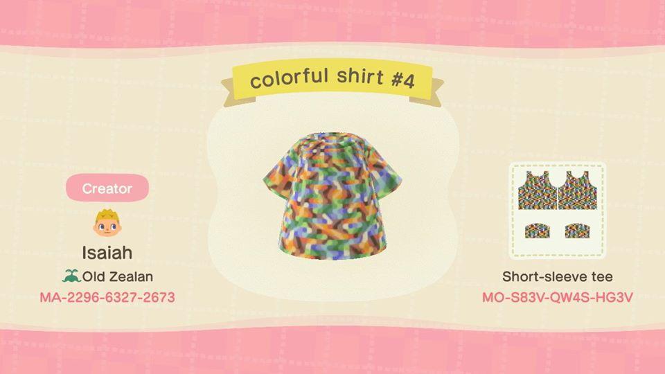 Animal Crossing Design Code: MO-S83V-QW4S-HG3V colorful shirt #4