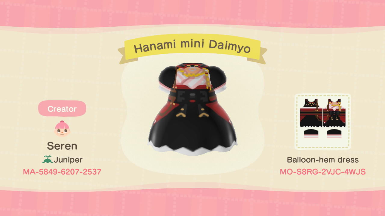 Animal Crossing Design Code: MO-S8RG-2VJC-4WJS Hanami mini Daimyo