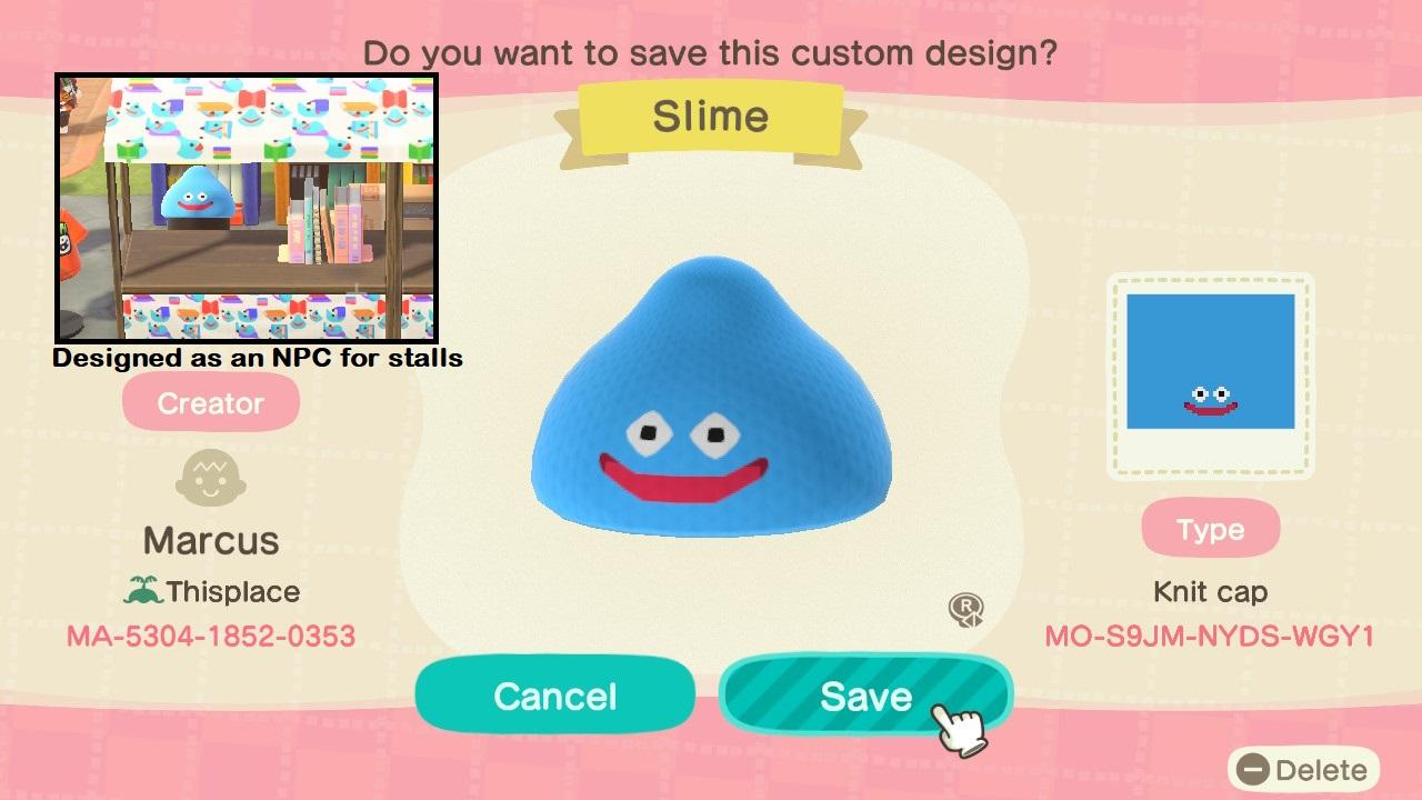 Animal Crossing Design Code: MO-S9JM-NYDS-WGY1 Slime