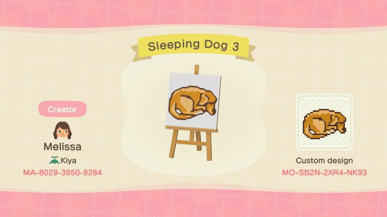 Animal Crossing Design Code: MO-SB2N-2XR4-NK93 Sleeping Dog 3