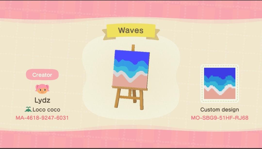 Animal Crossing Design Code: MO-SBG9-51HF-RJ68 Waves