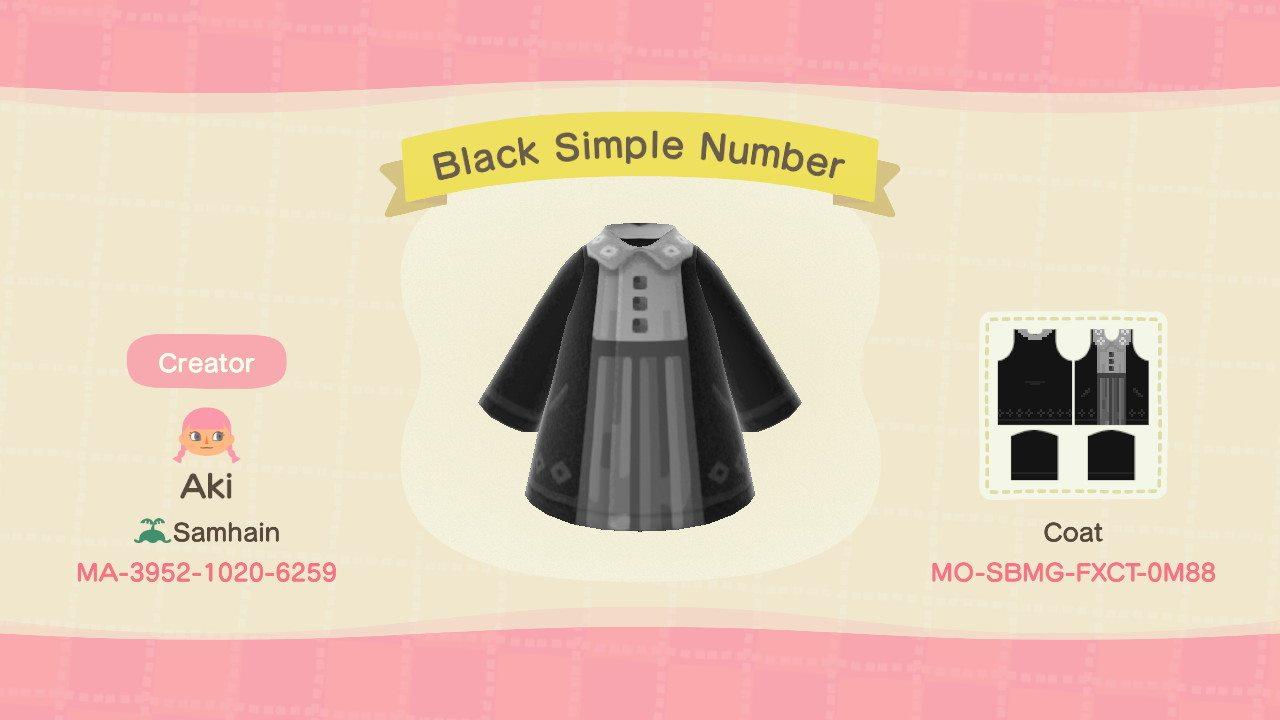 Animal Crossing Design Code: MO-SBMG-FXCT-0M88 Black Simple Number