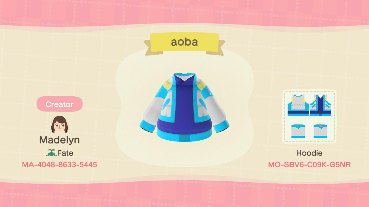 Animal Crossing Design Code: MO-SBV6-C09K-G5NR Aoba Seragaki