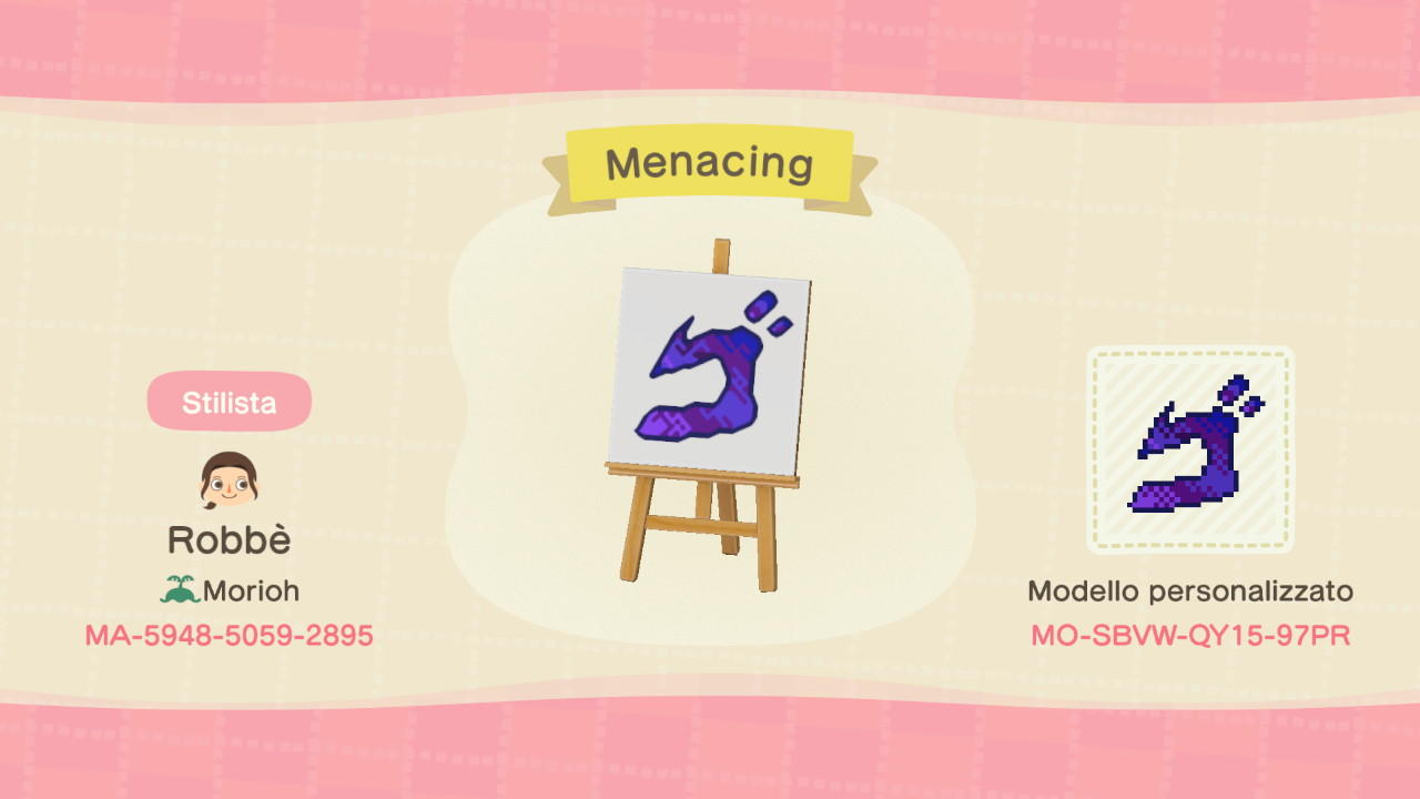 Animal Crossing Design Code: MO-SBVW-QY15-97PR Menacing