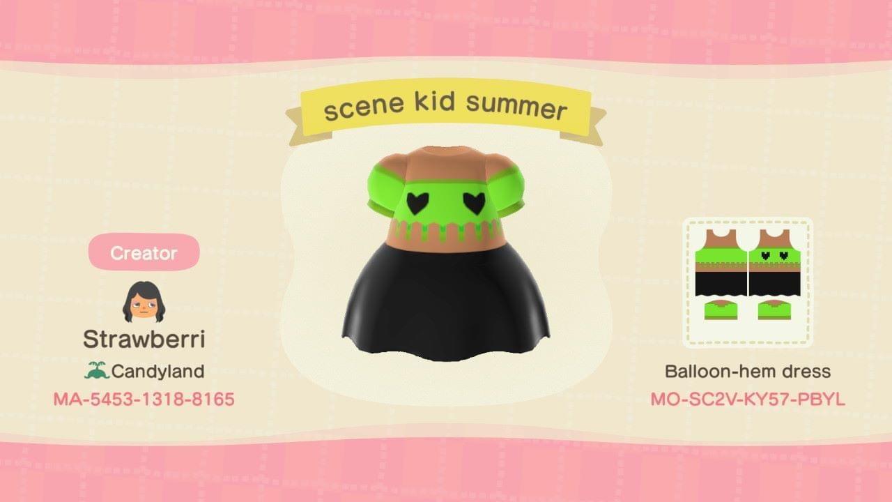 Animal Crossing Design Code: MO-SC2V-KY57-PBYL Scene kid summer 5