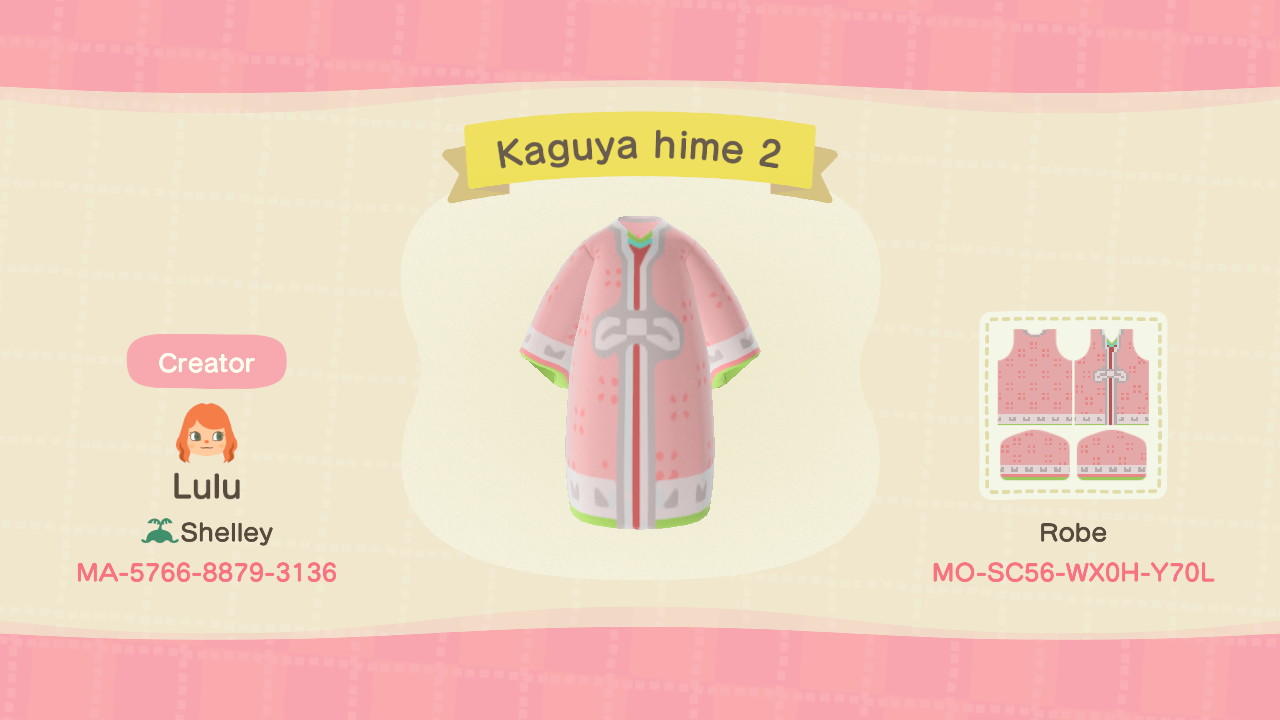 Animal Crossing Design Code: MO-SC56-WX0H-Y70L Kaguya hime 2