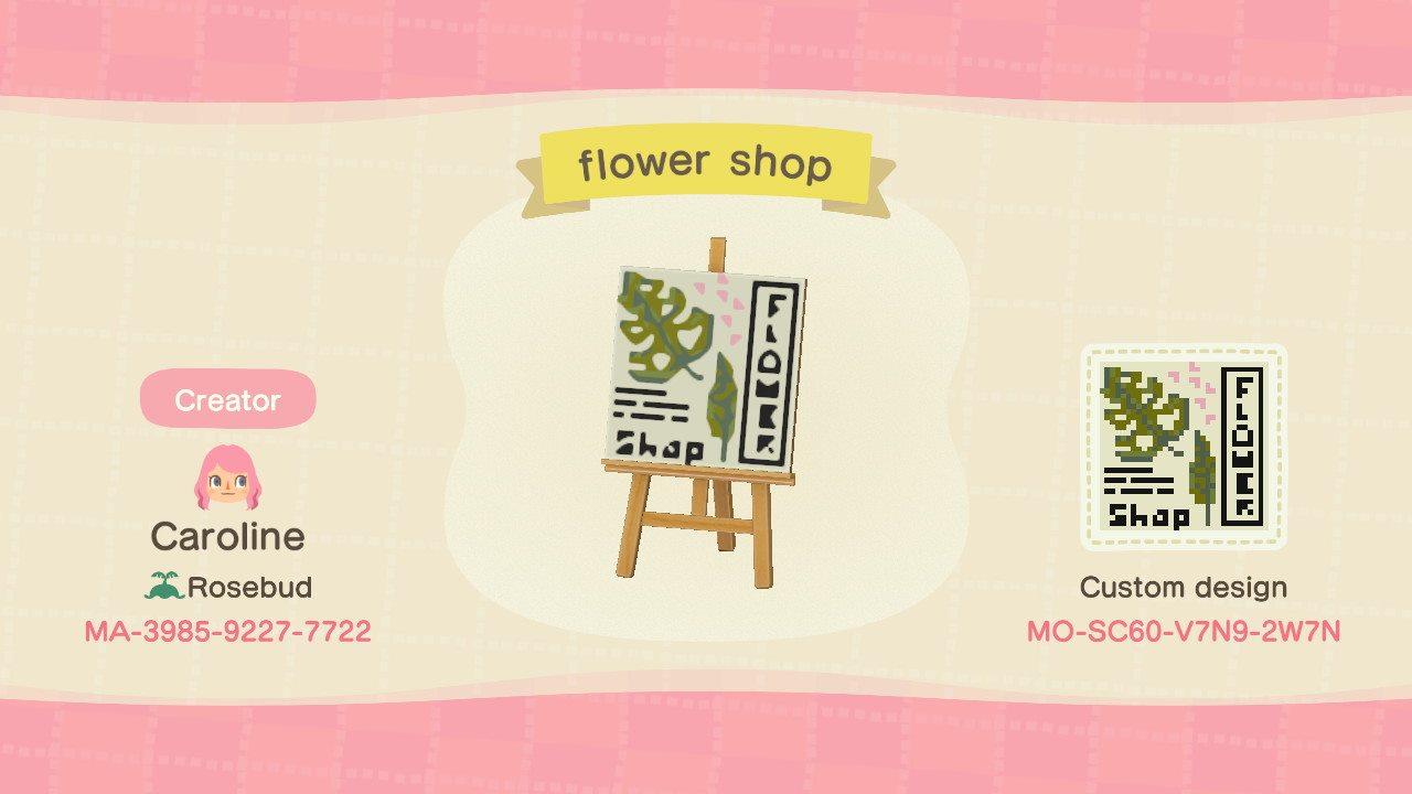 Animal Crossing Design Code: MO-SC60-V7N9-2W7N Flower Shop