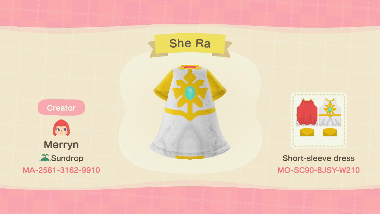 Animal Crossing Design Code: MO-SC90-8JSY-W210 She Ra