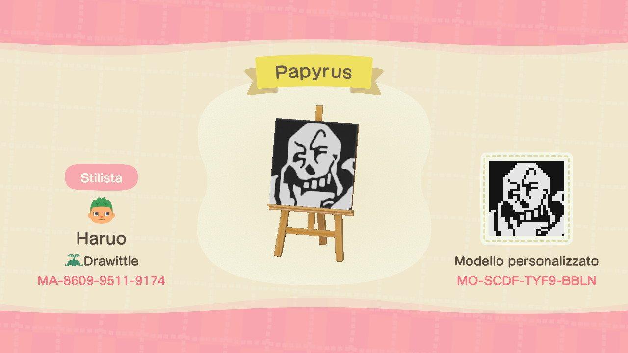 Animal Crossing Design Code: MO-SCDF-TYF9-BBLN Papyrus