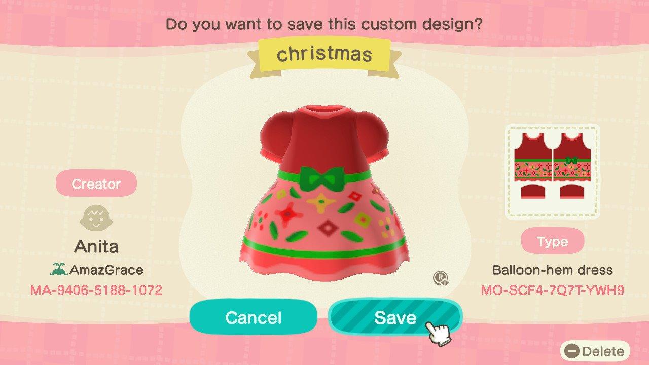 Animal Crossing Design Code: MO-SCF4-7Q7T-YWH9 Christmas