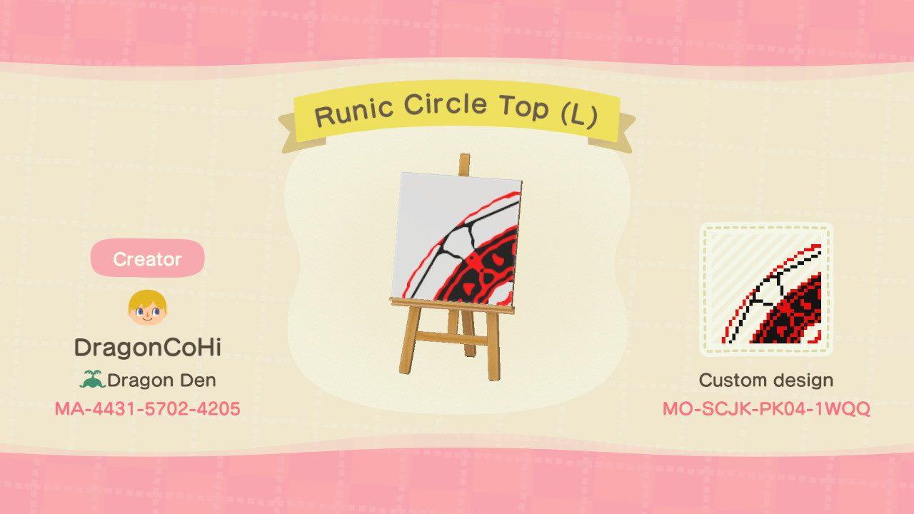 Animal Crossing Design Code: MO-SCJK-PK04-1WQQ Runic Circle Top (L)