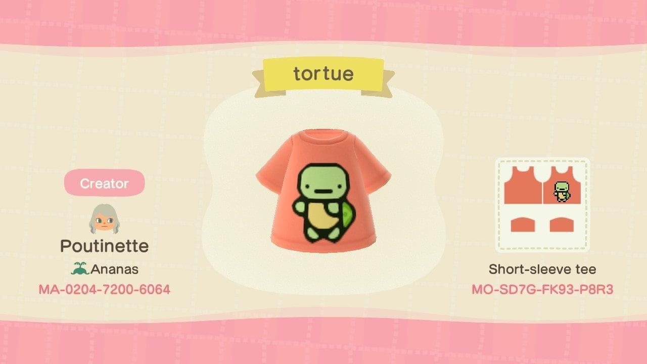 Animal Crossing Design Code: MO-SD7G-FK93-P8R3 tortue