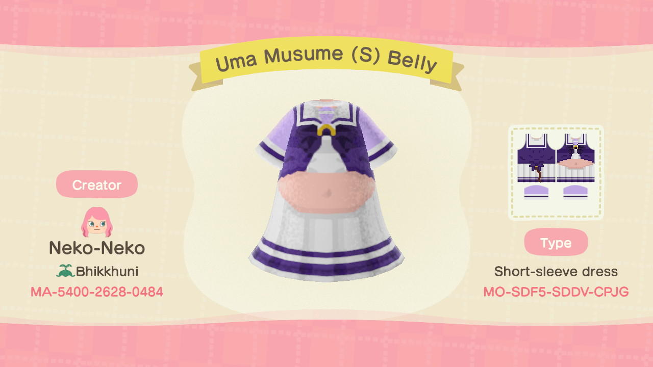 Animal Crossing Design Code: MO-SDF5-SDDV-CPJG Uma Musume (S) V2