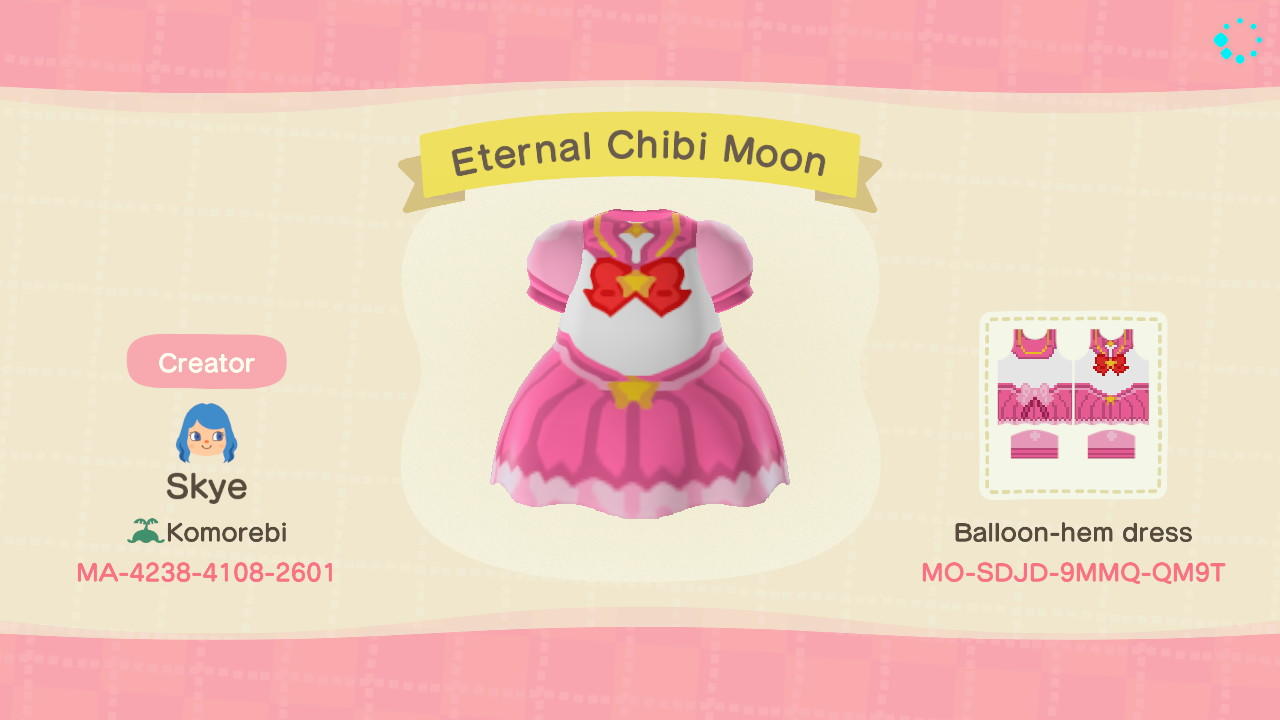 Animal Crossing Design Code: MO-SDJD-9MMQ-QM9T Eternal Chibi Moon