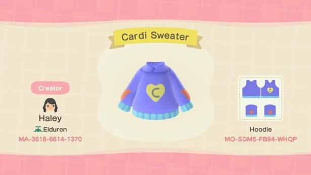 Animal Crossing Design Code: MO-SDM5-FB94-WHQP Cardi Sweater