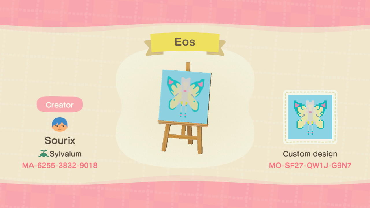 Animal Crossing Design Code: MO-SF27-QW1J-G9N7 FFXIV Eos