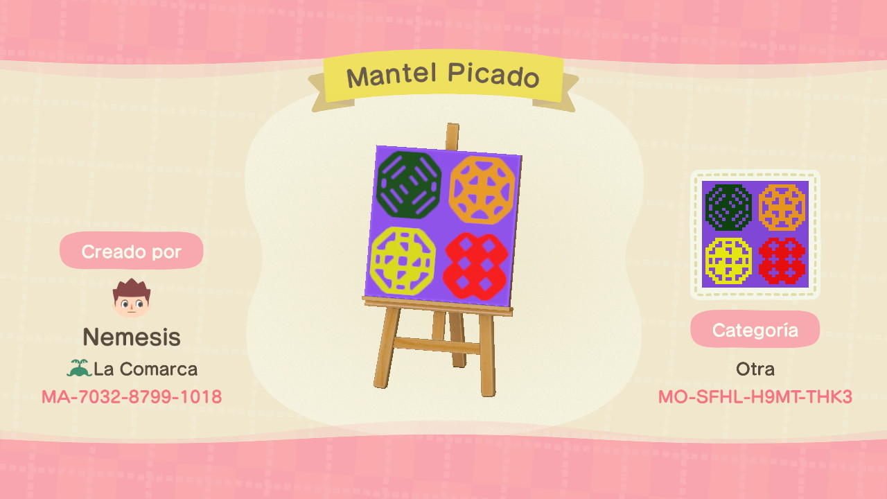 Animal Crossing Design Code: MO-SFHL-H9MT-THK3 Mantel Picado