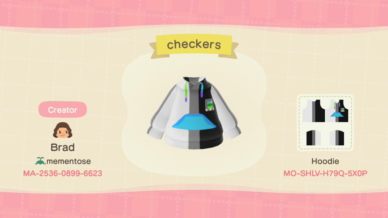 Animal Crossing Design Code: MO-SHLV-H79Q-5X0P checkers
