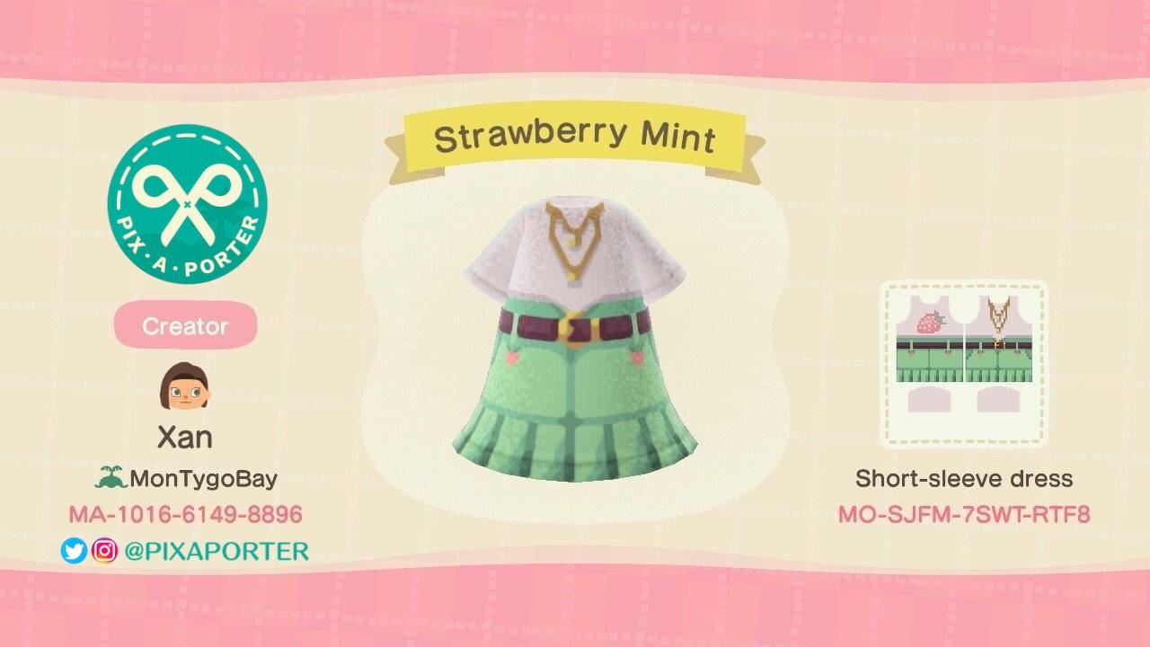Animal Crossing Design Code: MO-SJFM-7SWT-RTF8 Strawberry Mint