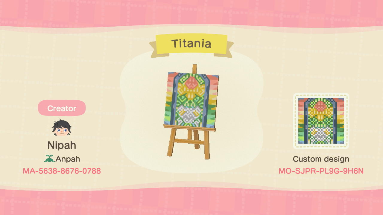 Animal Crossing Design Code: MO-SJPR-PL9G-9H6N Titania