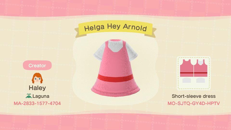 Animal Crossing Design Code: MO-SJTQ-GY4D-HPTV Helga Hey Arnold