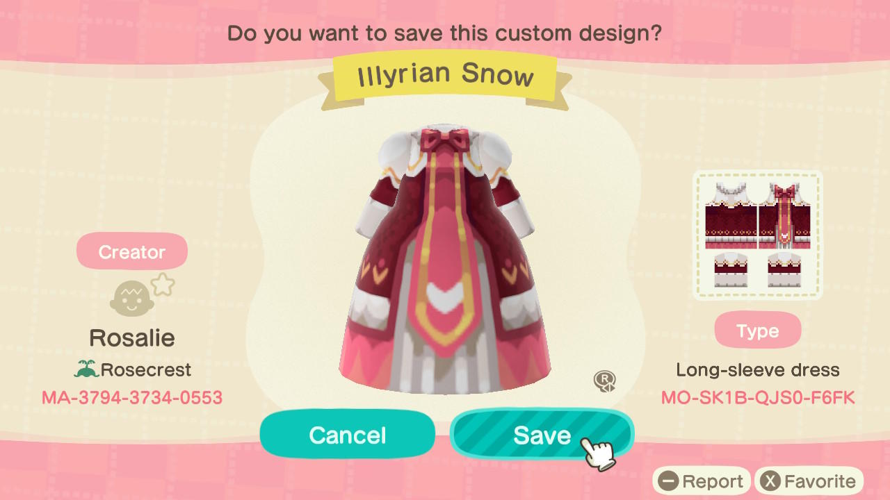 Animal Crossing Design Code: MO-SK1B-QJS0-F6FK Illyrian Snow