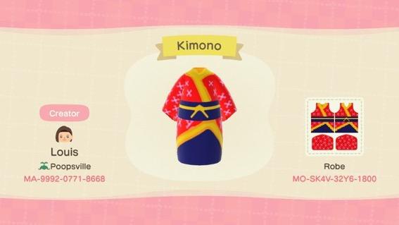 Animal Crossing Design Code: MO-SK4V-32Y6-1800 Kimono