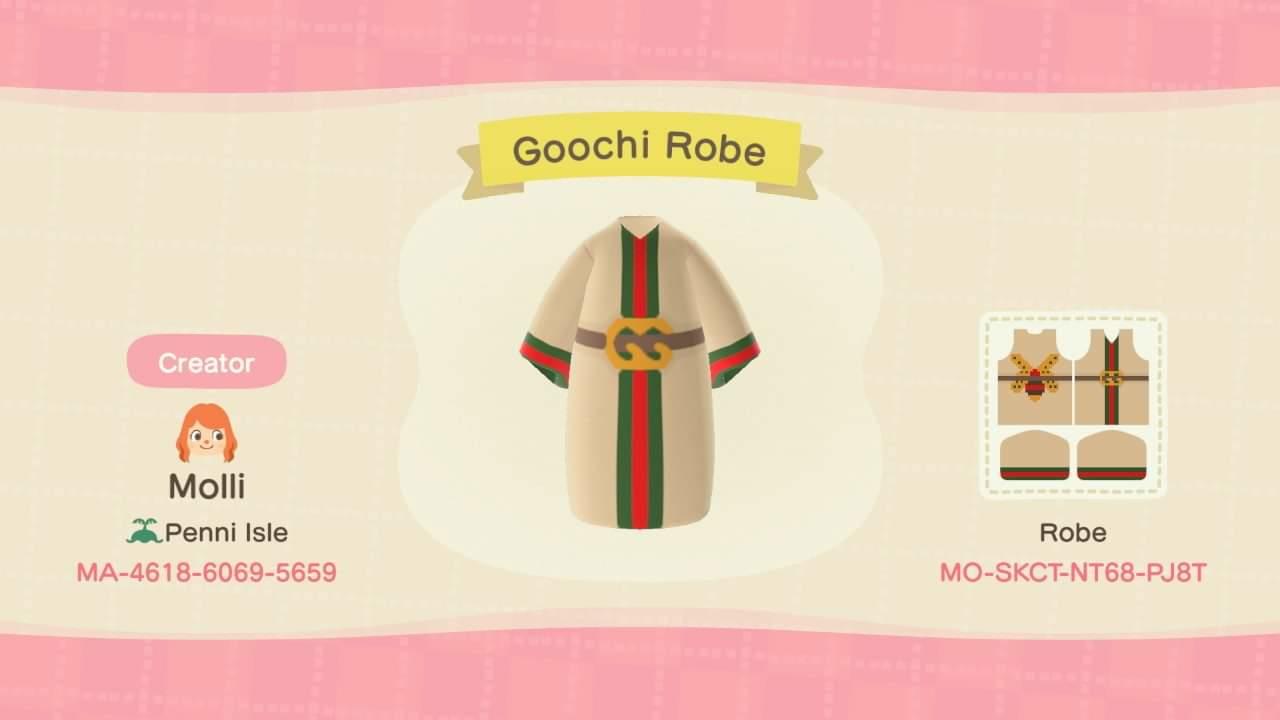 Animal Crossing Design Code: MO-SKCT-NT68-PJ8T Goochi Robe