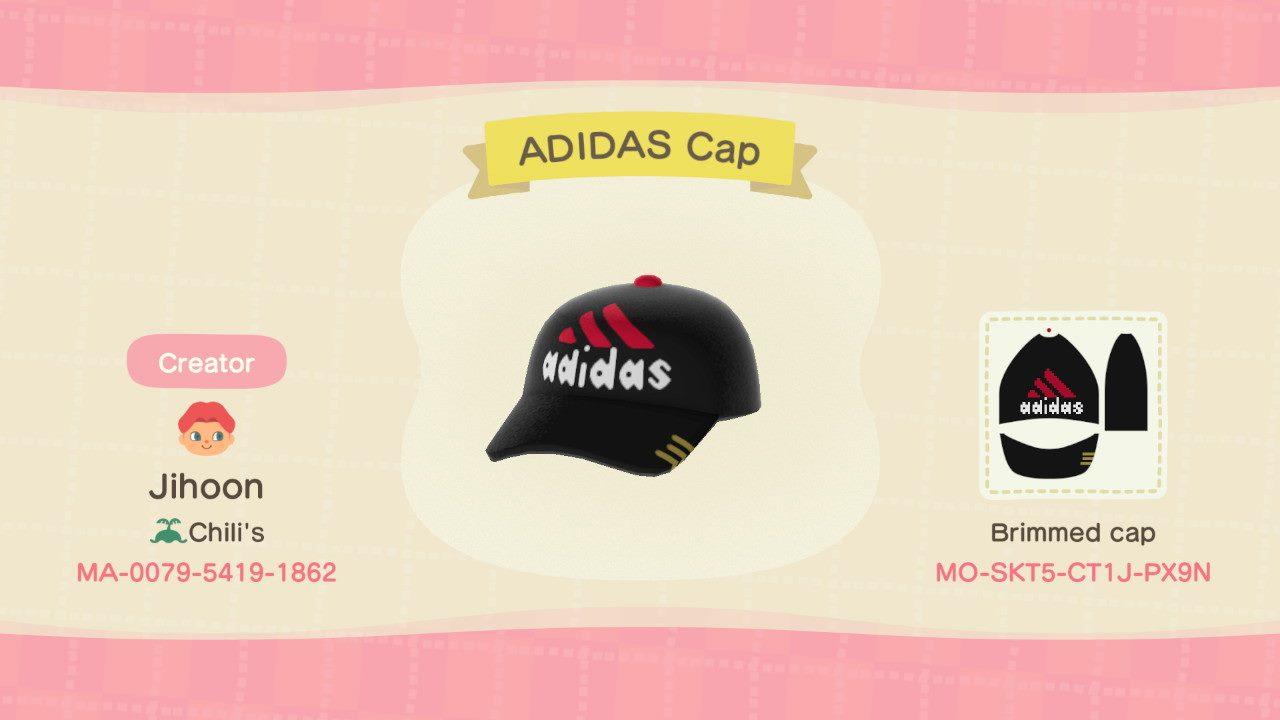 Animal Crossing Design Code: MO-SKT5-CT1J-PX9N ADIDAS Cap
