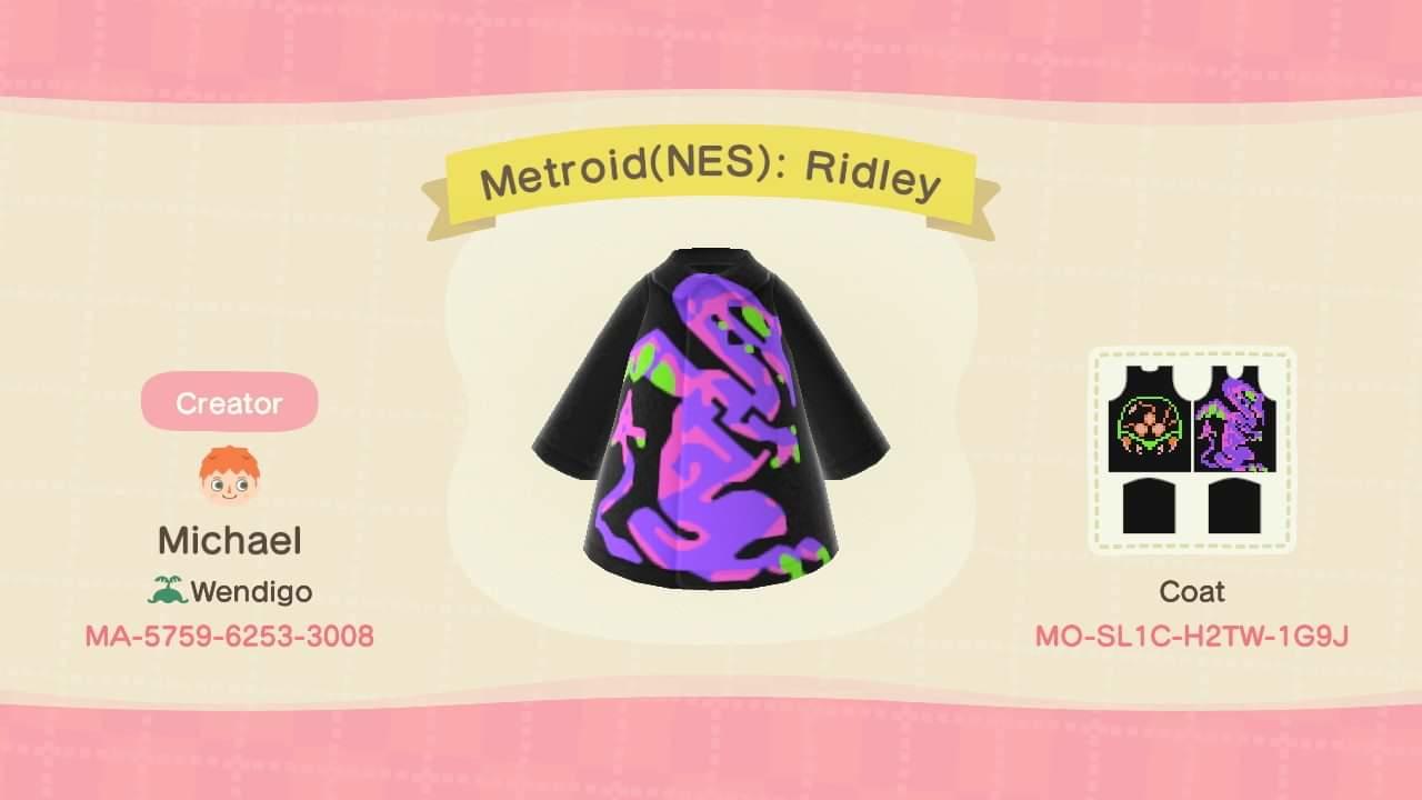 Animal Crossing Design Code: MO-SL1C-H2TW-169J Metroid(NES): Ridley