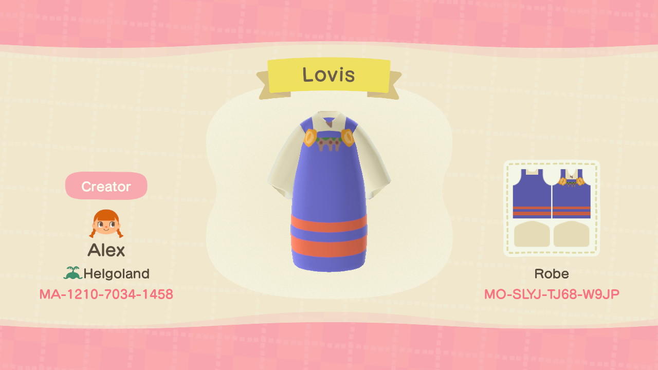 Animal Crossing Design Code: MO-SLYJ-TJ68-W9JP Lovis - Ronja