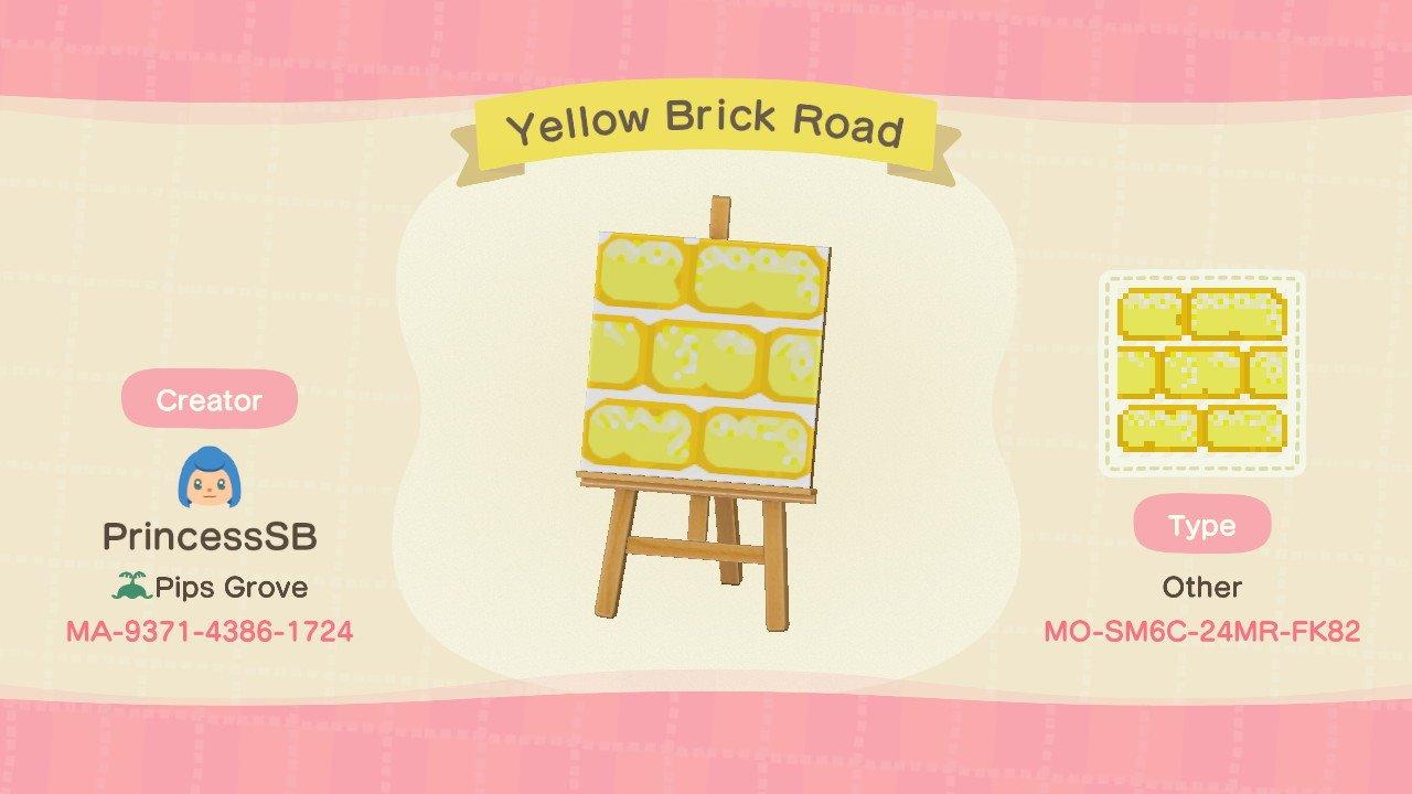 Animal Crossing Design Code: MO-SM6C-24MR-FK82 Yellow Brick Road
