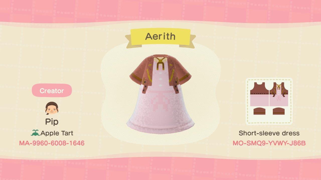 Animal Crossing Design Code: MO-SMQ9-YVWY-J86B Aerith Gainsborough