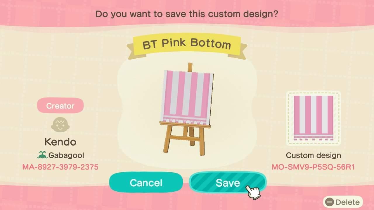 Animal Crossing Design Code: MO-SMV9-P5SQ-56R1 Beach Towel Bottom