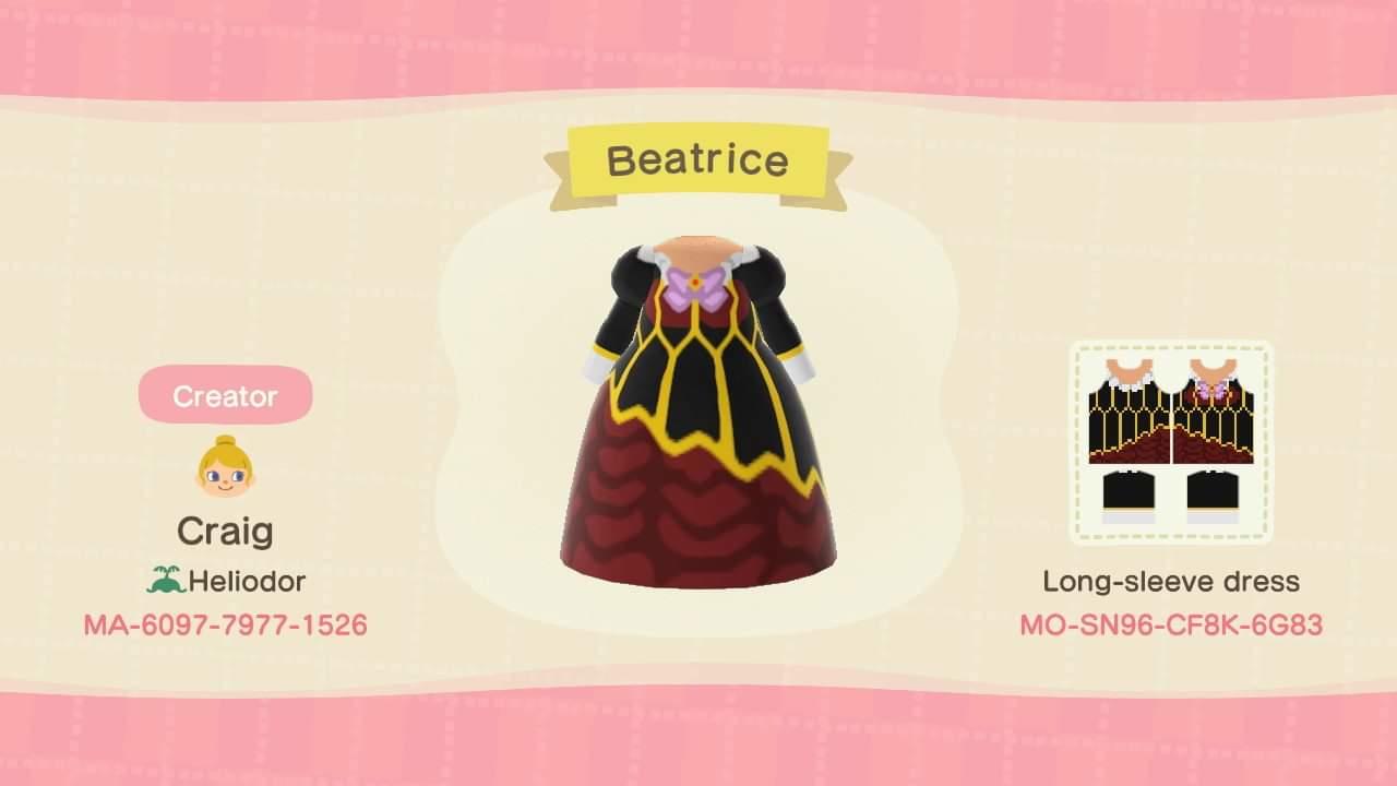 Animal Crossing Design Code: MO-SN96-CF8K-6G83 Beatrice
